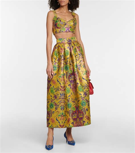 dolce gabbana brocade top|Brocade bustier top in multicoloured .